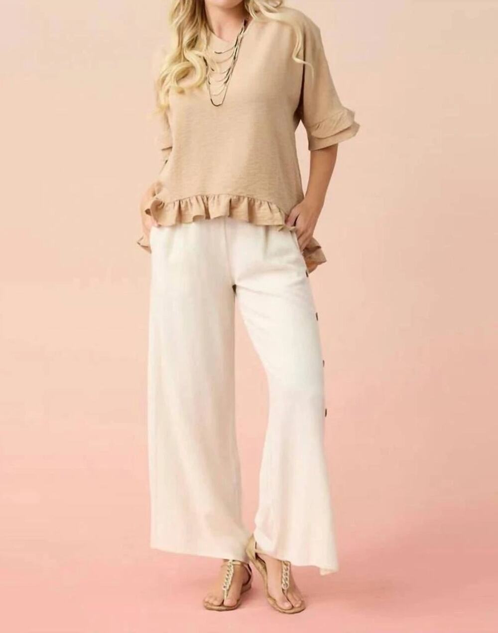 Coco + Carmen Carley Flowy Ruffle Top Blouse Viscose Women's Sz XS NWT